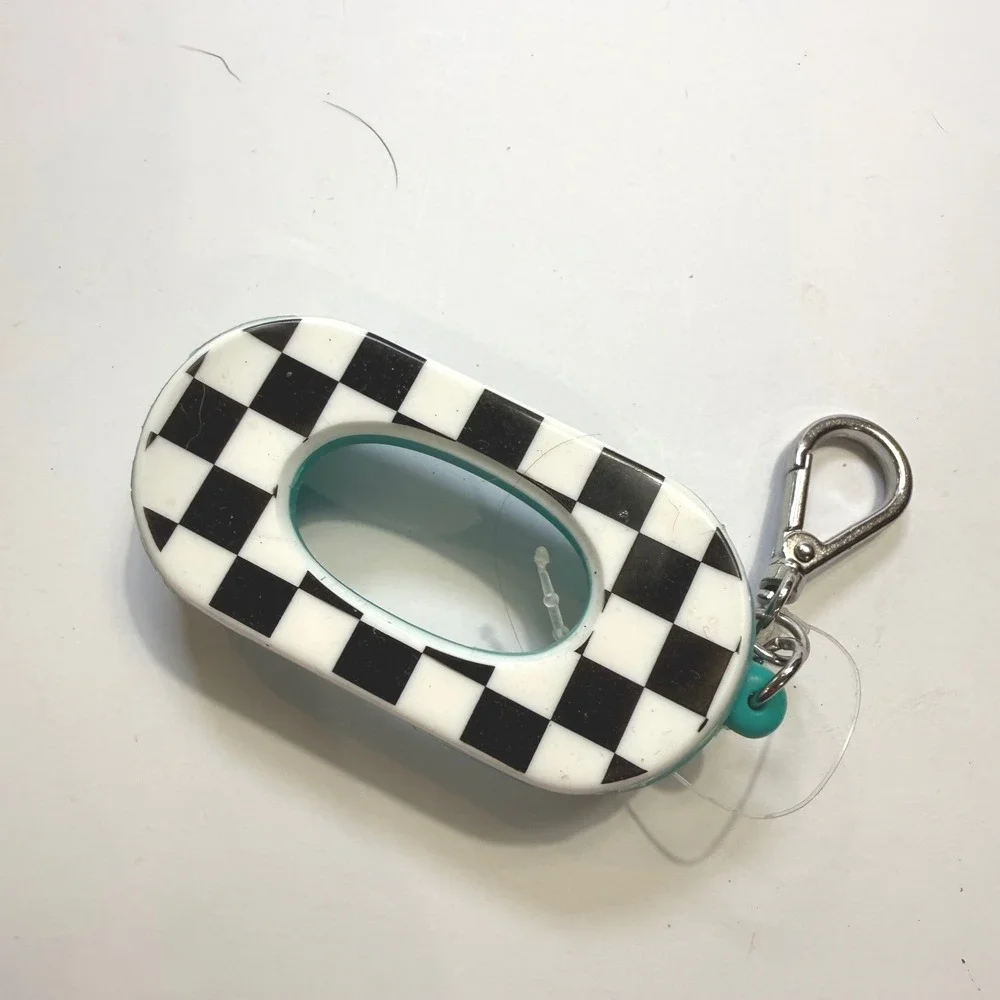 Bath & Body Works Skateboard PocketBac Holder Checkered Teal Hand Sanitizer Case